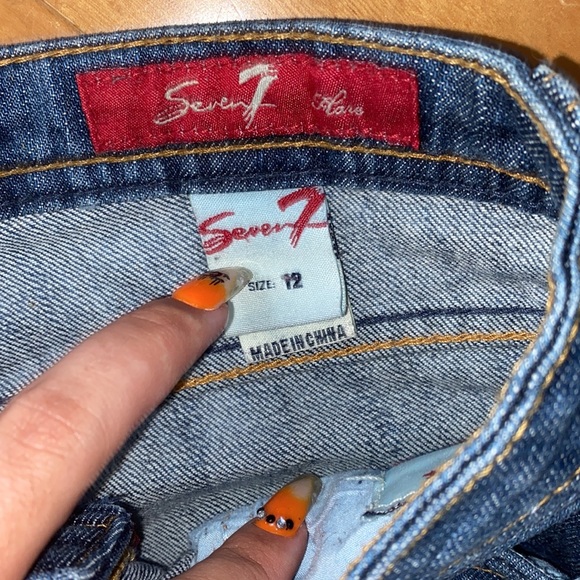 SEVEN7 VINTAGE RHINESTONE JEANS GIRLS SZ 12 - Picture 4 of 4